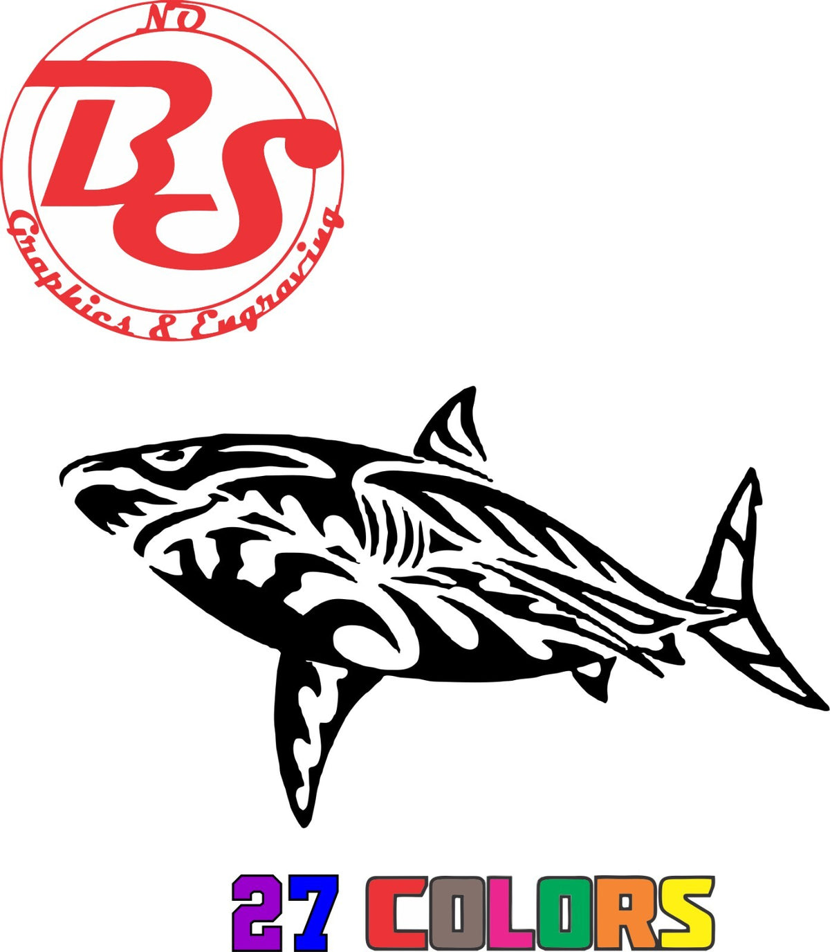6-Inch Ocean Fish Vinyl Decal - Shark Great White Hammerhead Ocean Salt Water Fish