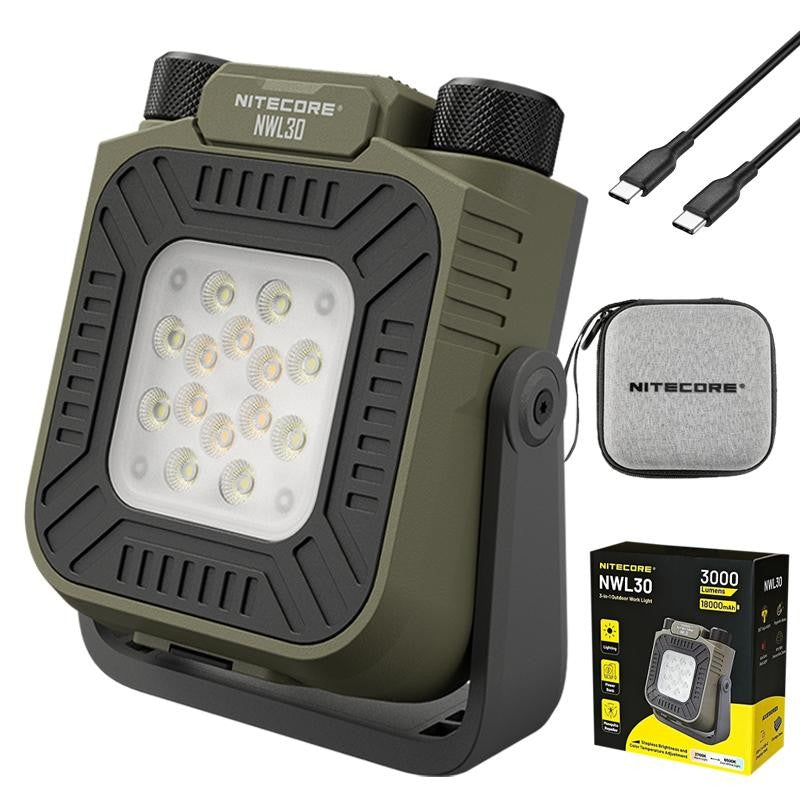Outdoor Work Light 3000 Lumens with Storage Case and USB-C Charging