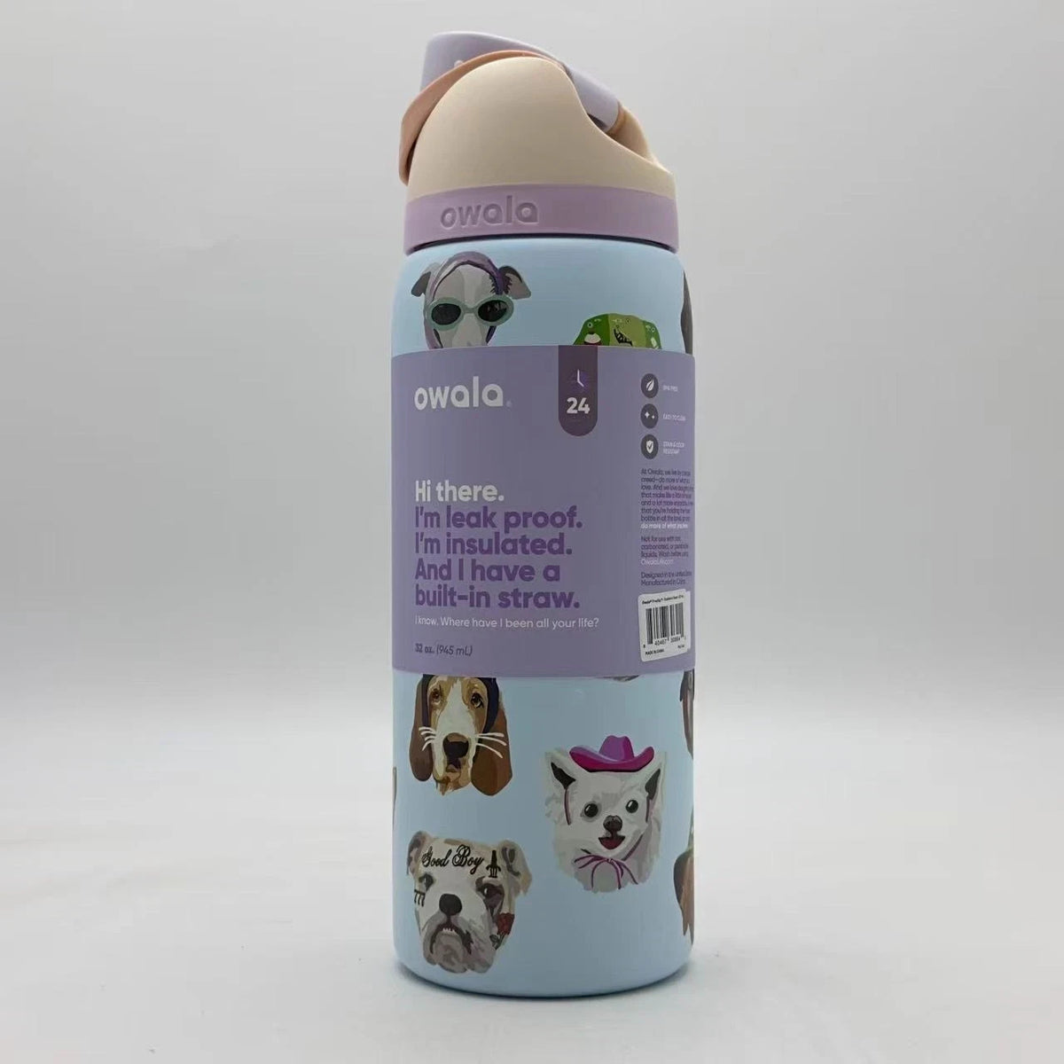 Insulated Stainless Steel Water Bottle 32oz Leak-Proof with FreeSip Spout