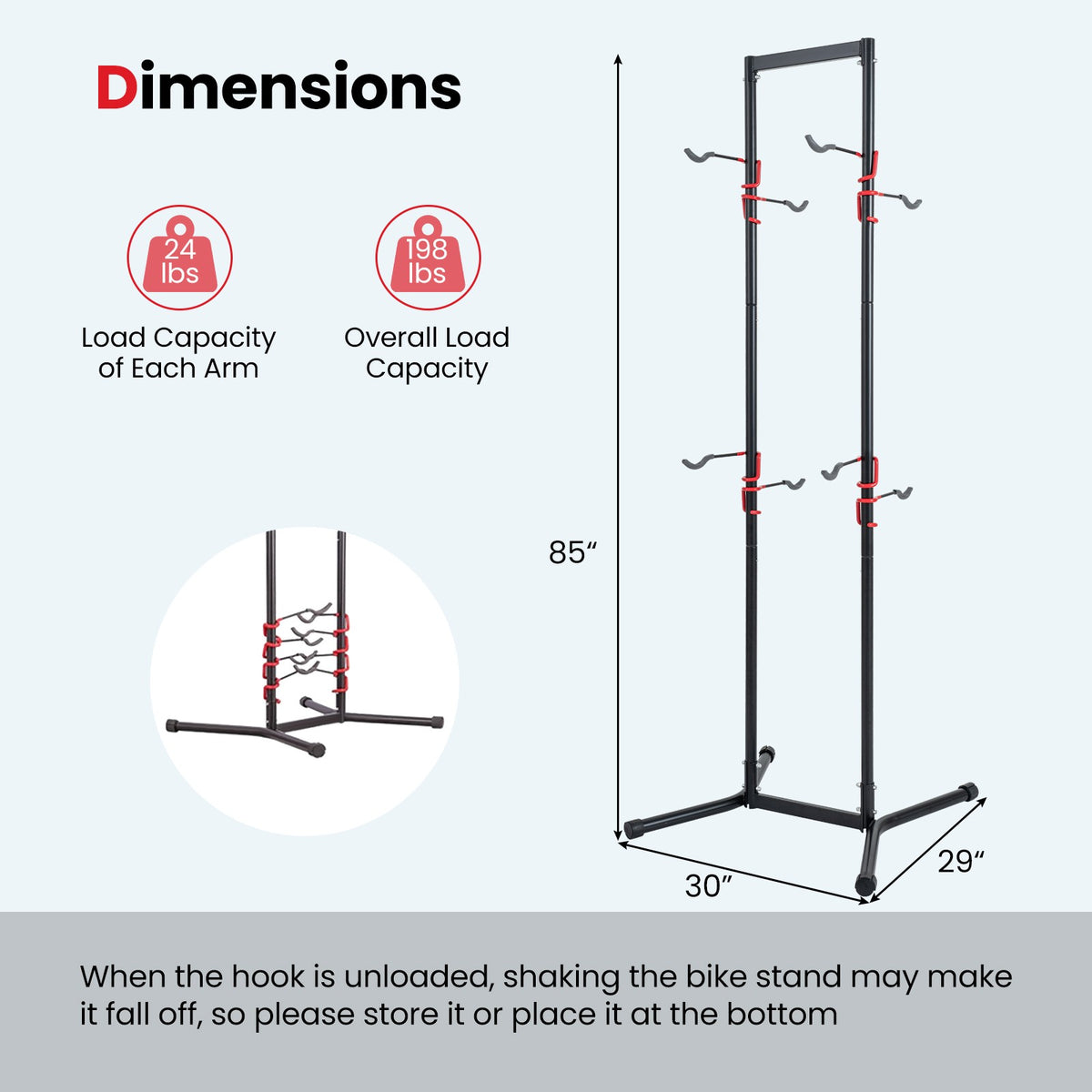 Adjustable Bike Storage Rack for Garage Indoor Bicycle Stand Space Saver