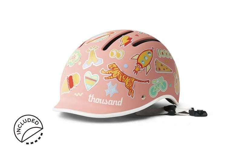Kids Bike Helmet Extra Small Power Pink with Reflective Stickers