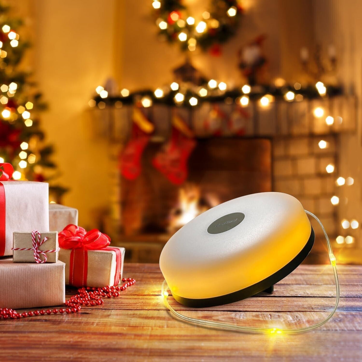 Rechargeable 33ft LED String Lights for Camping Tent & Home Decor - RGB Warm