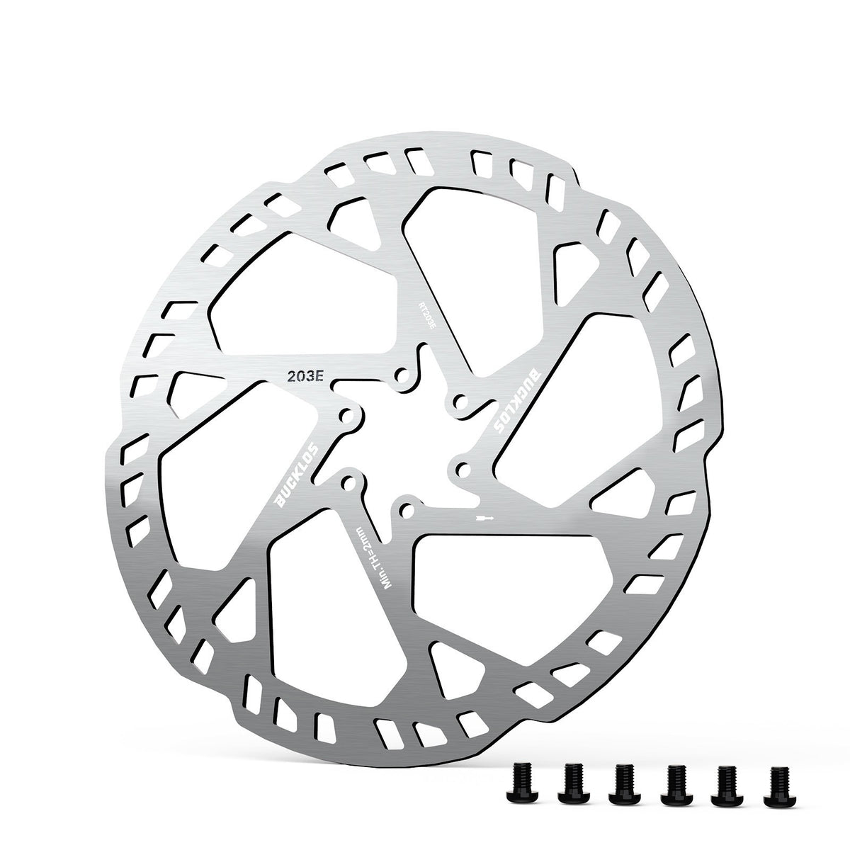 Electric Bike Disc Brake Rotor 6-Bolt Mount for MTB & E-Bikes - 140/160/180/203mm