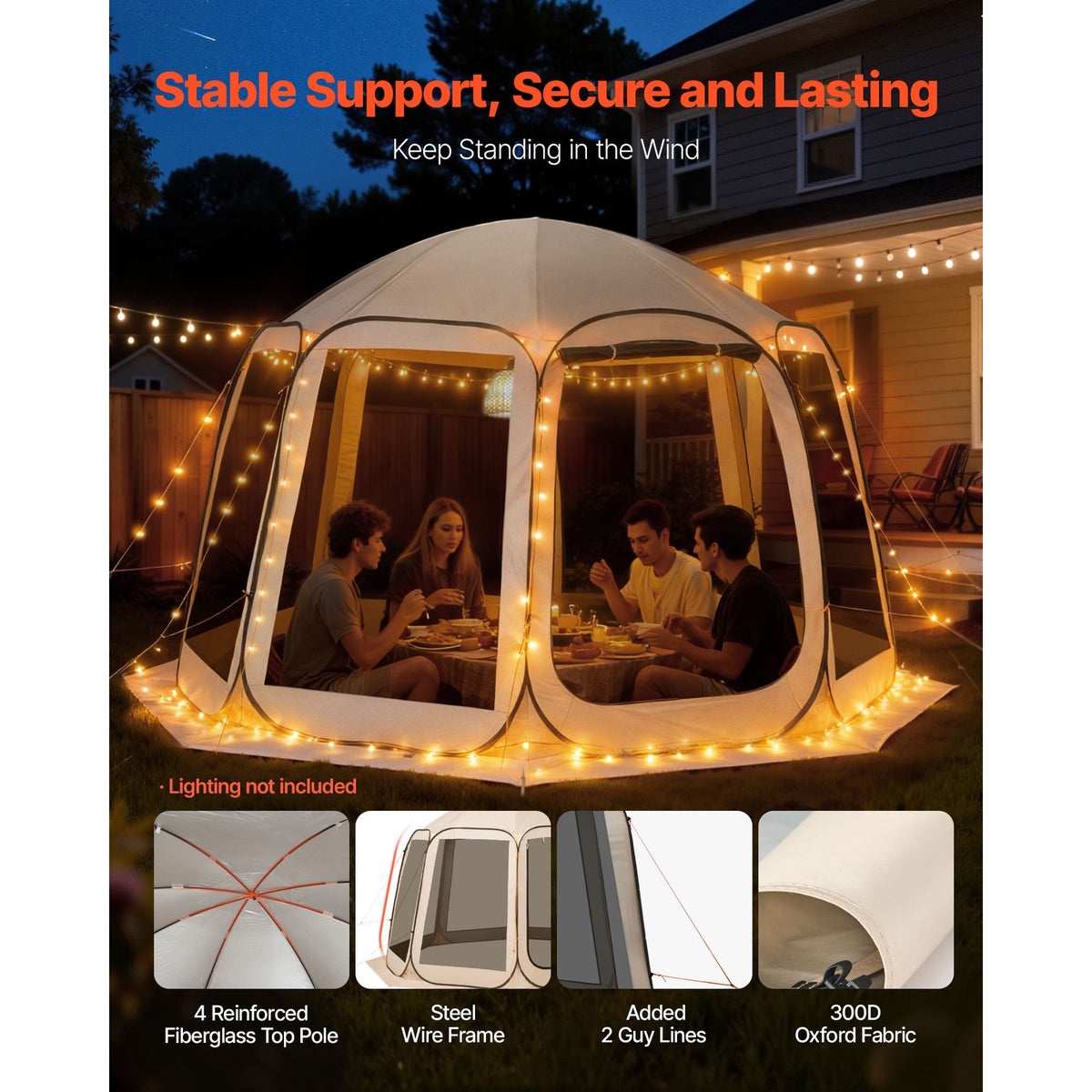 12' x 11' Pop-Up Screen House Tent for Camping and Outdoor Events