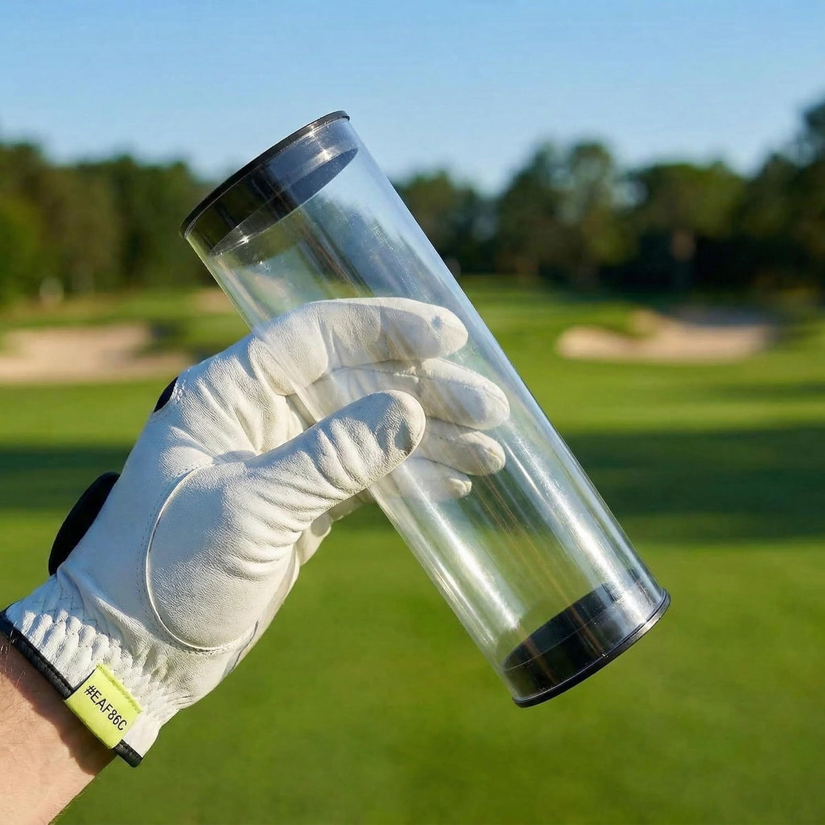 Golf Ball Display Tube Set with Caps - Clear PVC, Multi Color, 4 Pack