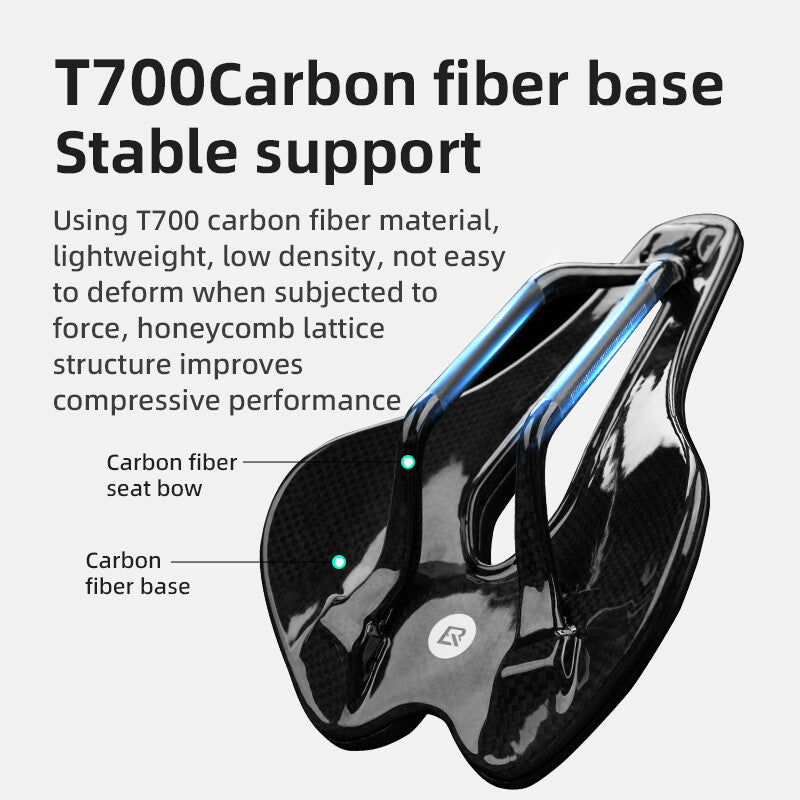 Ultralight Carbon Fiber Bicycle Saddle with Shock Absorption & Breathable Design