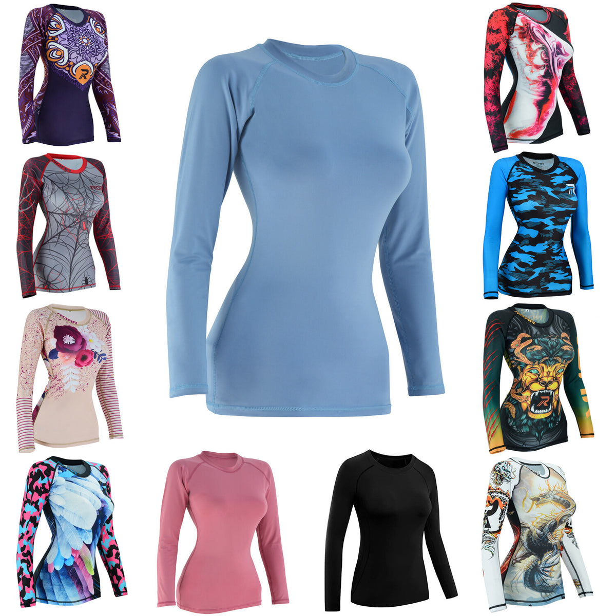 Long Sleeve MMA Rash Guard for Women Compression Fight Wear BJJ Wrestling