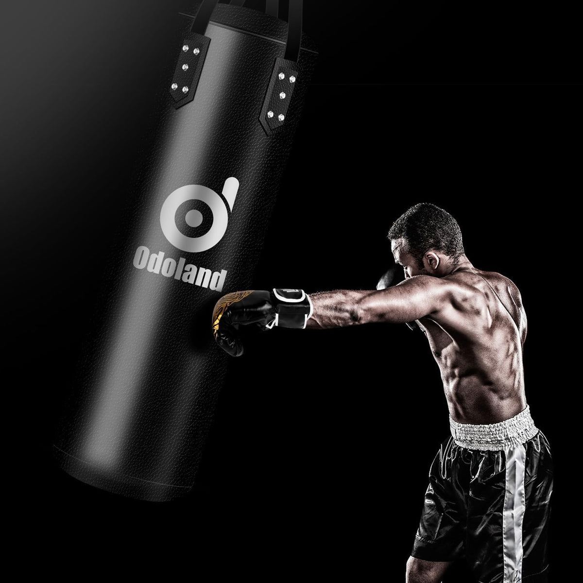 Heavy Boxing Bag Set with 12oz Gloves & Hand Wraps - 4FT Punching Bag for MMA & Training