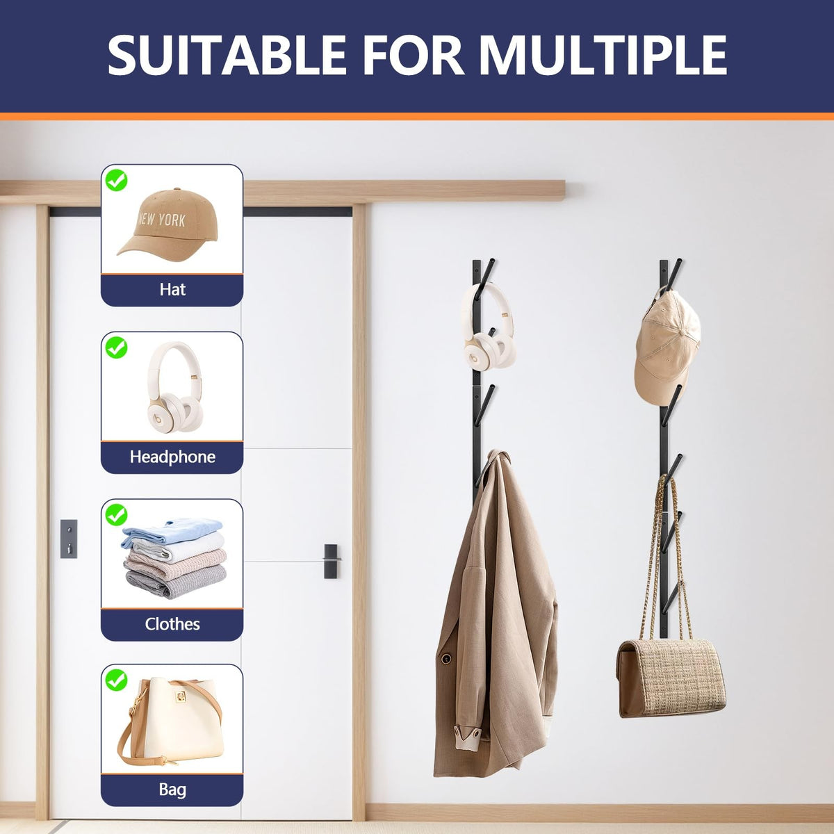 6-Tier Wall Mount Skateboard & Snowboard Rack Space-Saving Storage Organizer