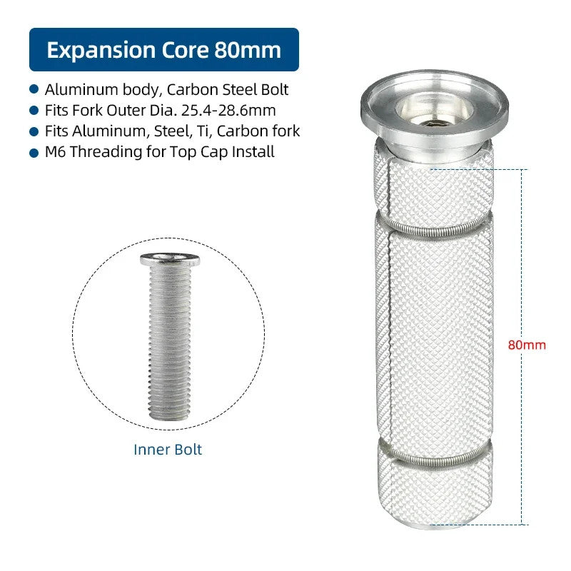 Bike Compression Plug Headset Expander Bolt for 1-1/8 Inch Carbon Forks