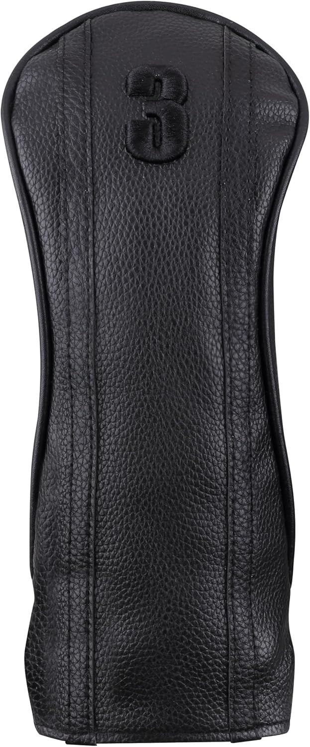 Golf Headcover Set for Drivers Fairways & Hybrids Vintage Leatherette