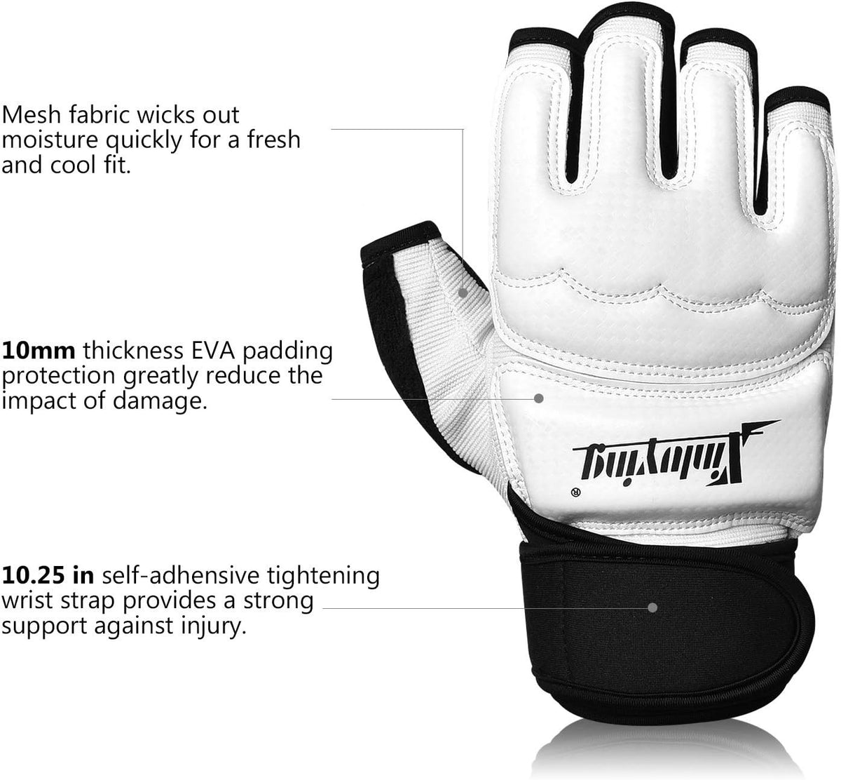 Martial Arts MMA Boxing Gloves - Half Finger Training Gloves for Sparring and Kickboxing