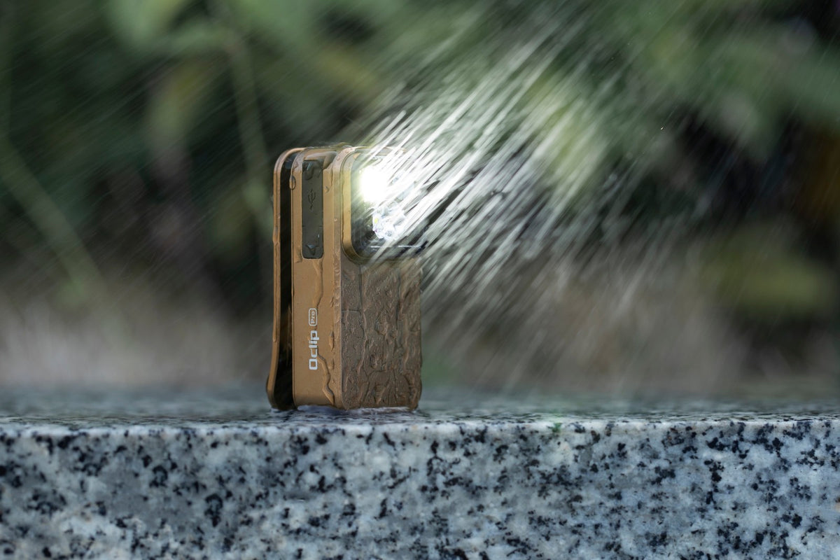 Olight Oclip Pro Clip-On Flashlight with Floodlight, Spotlight & Red Light - 500 Lumens