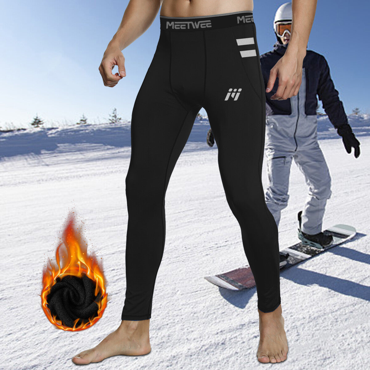 Men's Thermal Compression Pants Base Layer for Workout & Outdoor Sports