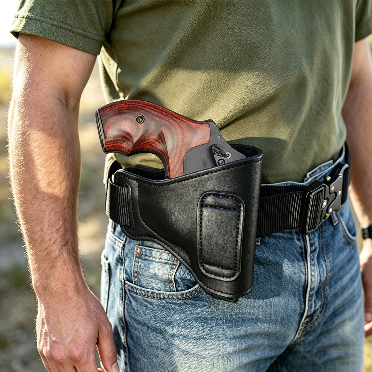 Leather OWB Holster for Most J Frame Revolvers - Right Hand Fit