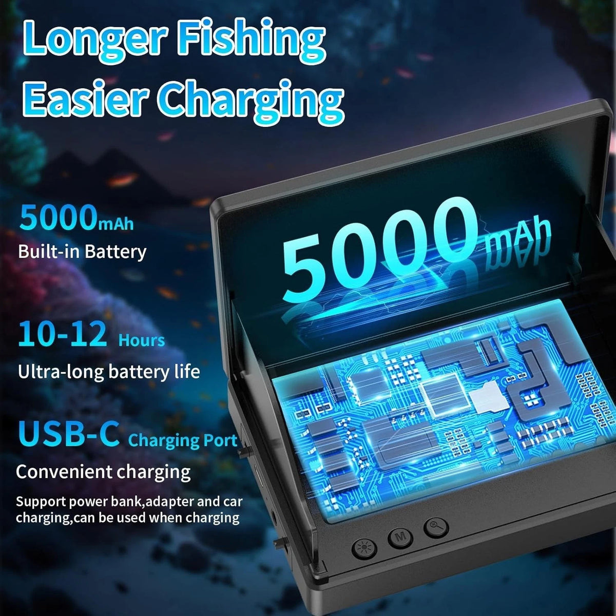 Portable Underwater Fish Finder Camera with Night Vision 1080P HD 10m Cable