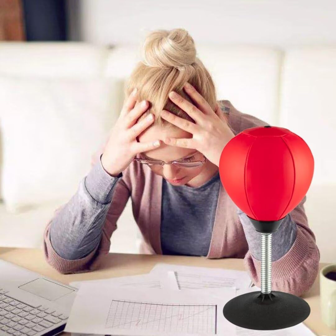 Stress Buster Desktop Punching Bag with Suction Cup - Office Stress Relief Toy