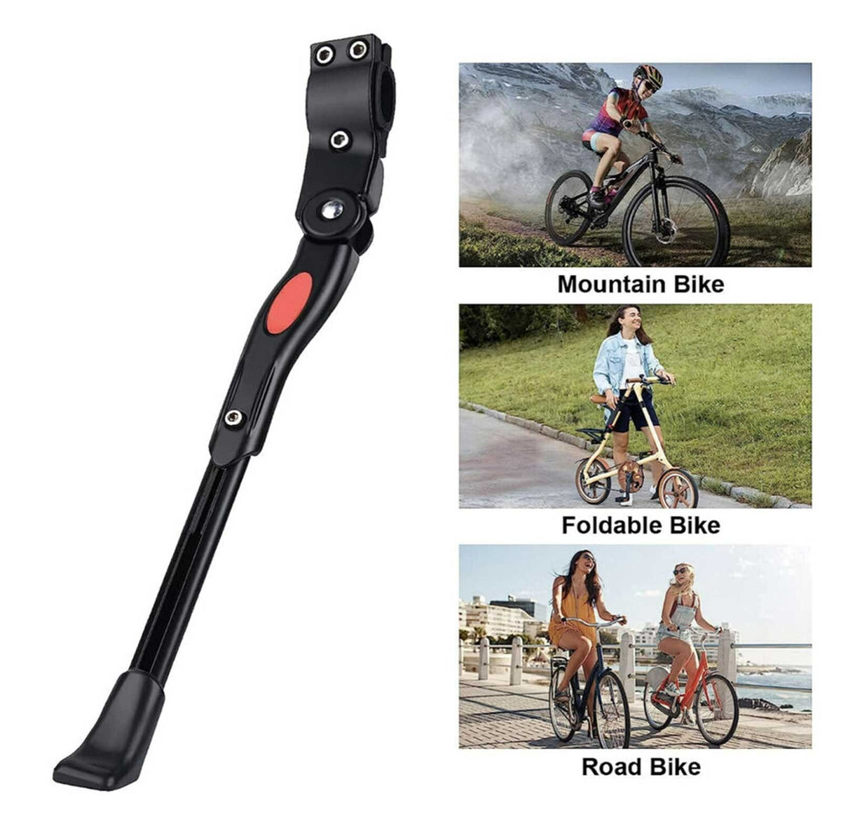 Universal Bike Kick Stand for 24-27 Inch Mountain and Road Bicycles - Aluminum Alloy