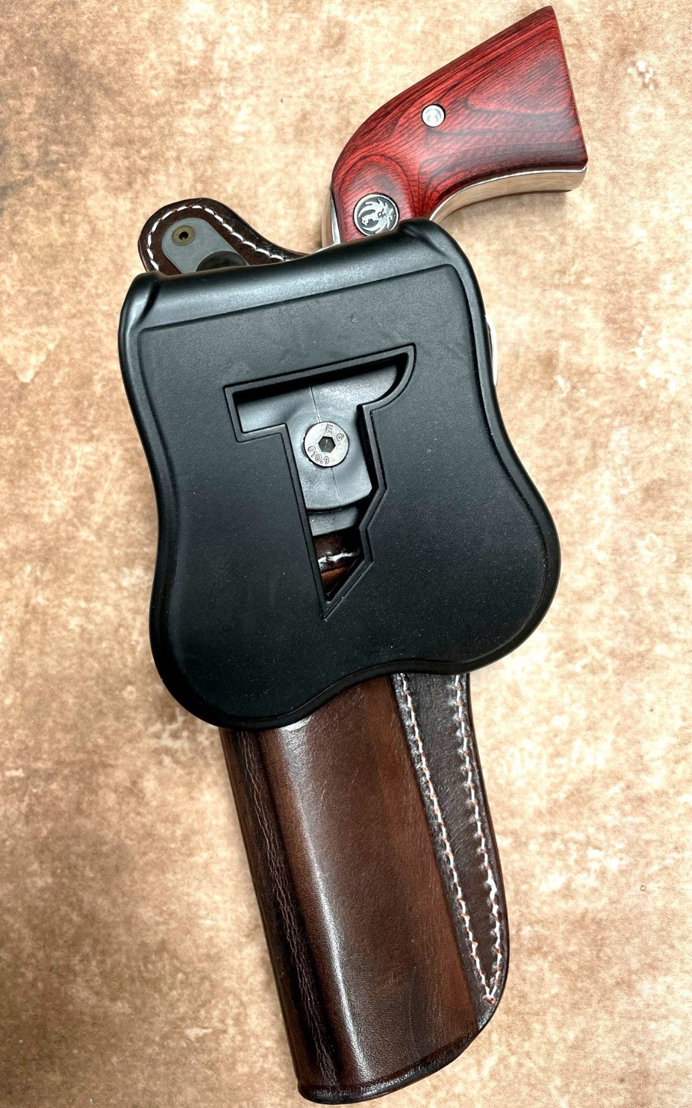 Right Hand Leather Rotating Holster for Pistols - Heavy-Duty Paddle Design