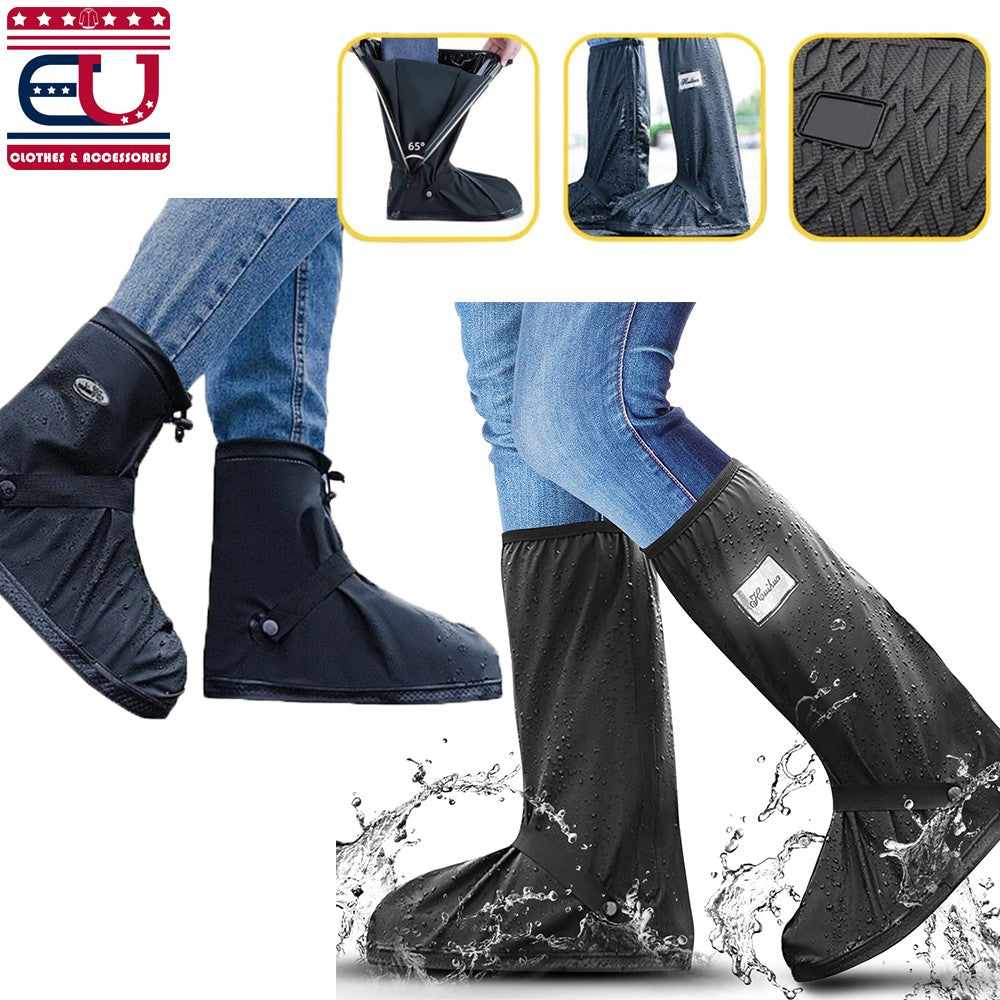 Waterproof Rubber Rain Boot Shoe Covers Reusable Anti-slip Protector