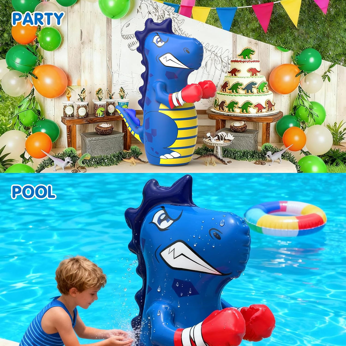 Kids Inflatable Punching Bag - Unicorn & Dinosaur Bop Bag Toys for Active Play