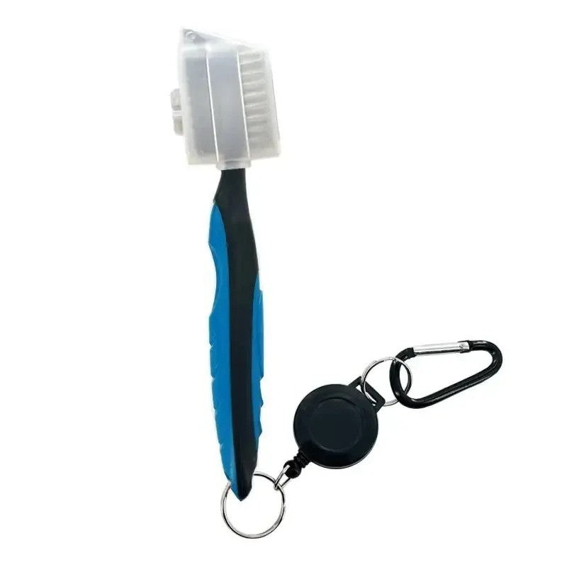 Golf Club Groove Cleaner Brush Kit with Retractable Cord and Spike