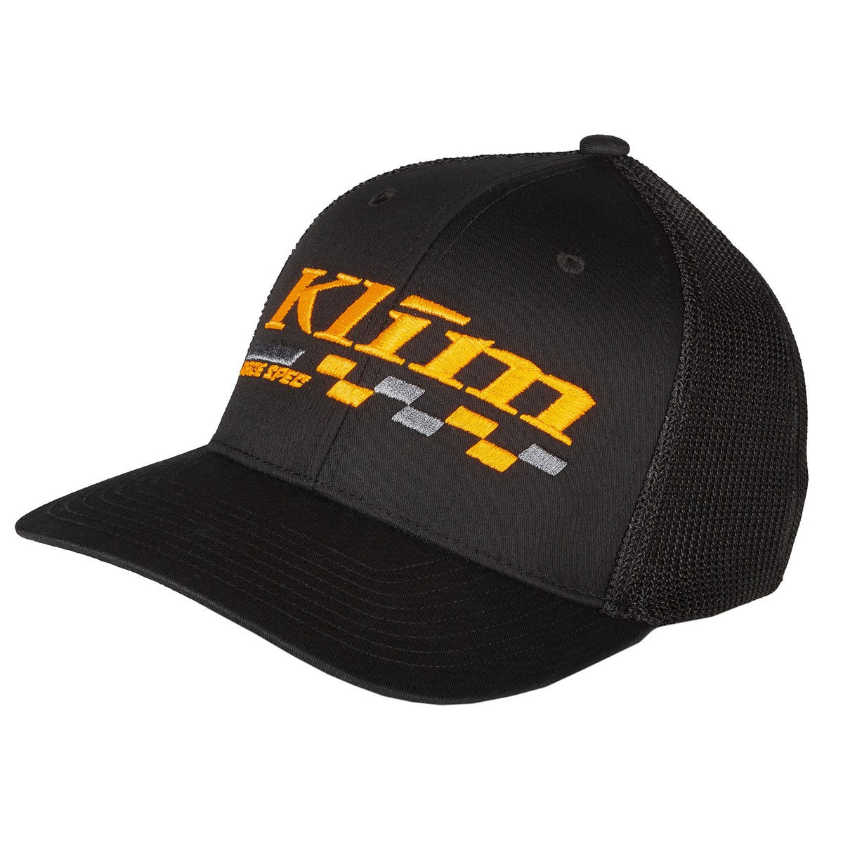 Klim Race Spec Snapback Hat Black and Orange Embroidered Logo