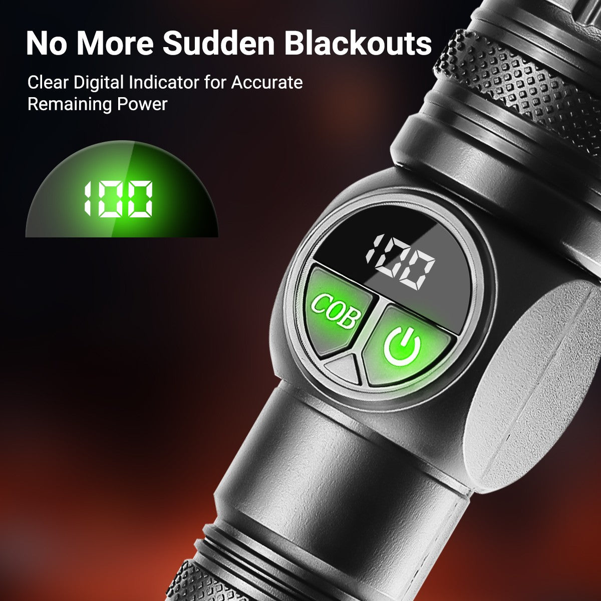 Rechargeable Magnetic COB LED Work Flashlight with Main & Side Lights