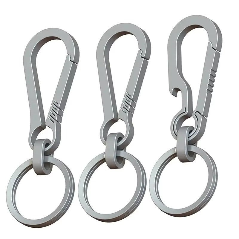 Titanium Carabiner Keychain with Bottle Opener - Camping, Hiking, Travel Accessory