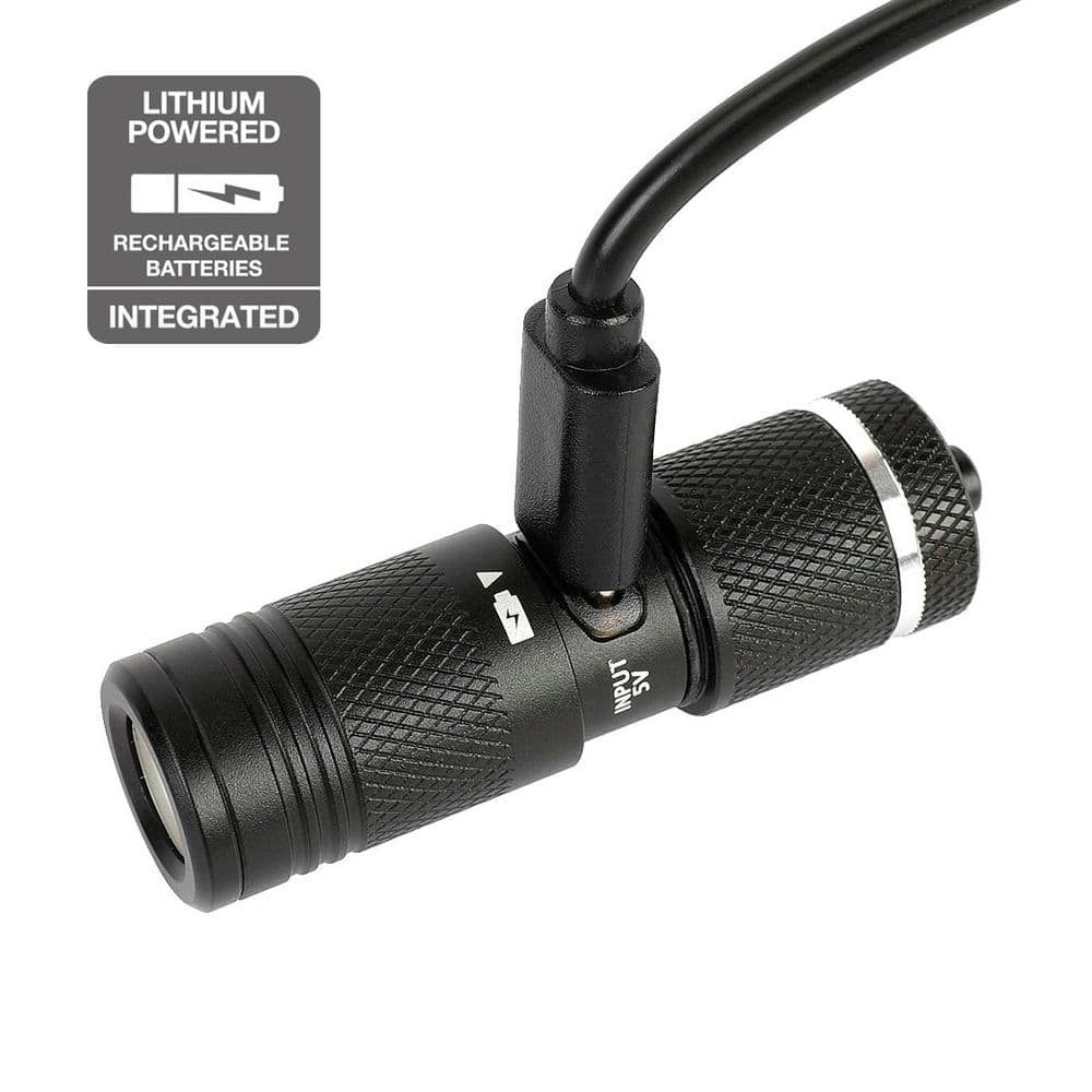 Rechargeable Keychain Flashlight - 75 Lumens Compact Aluminum Black