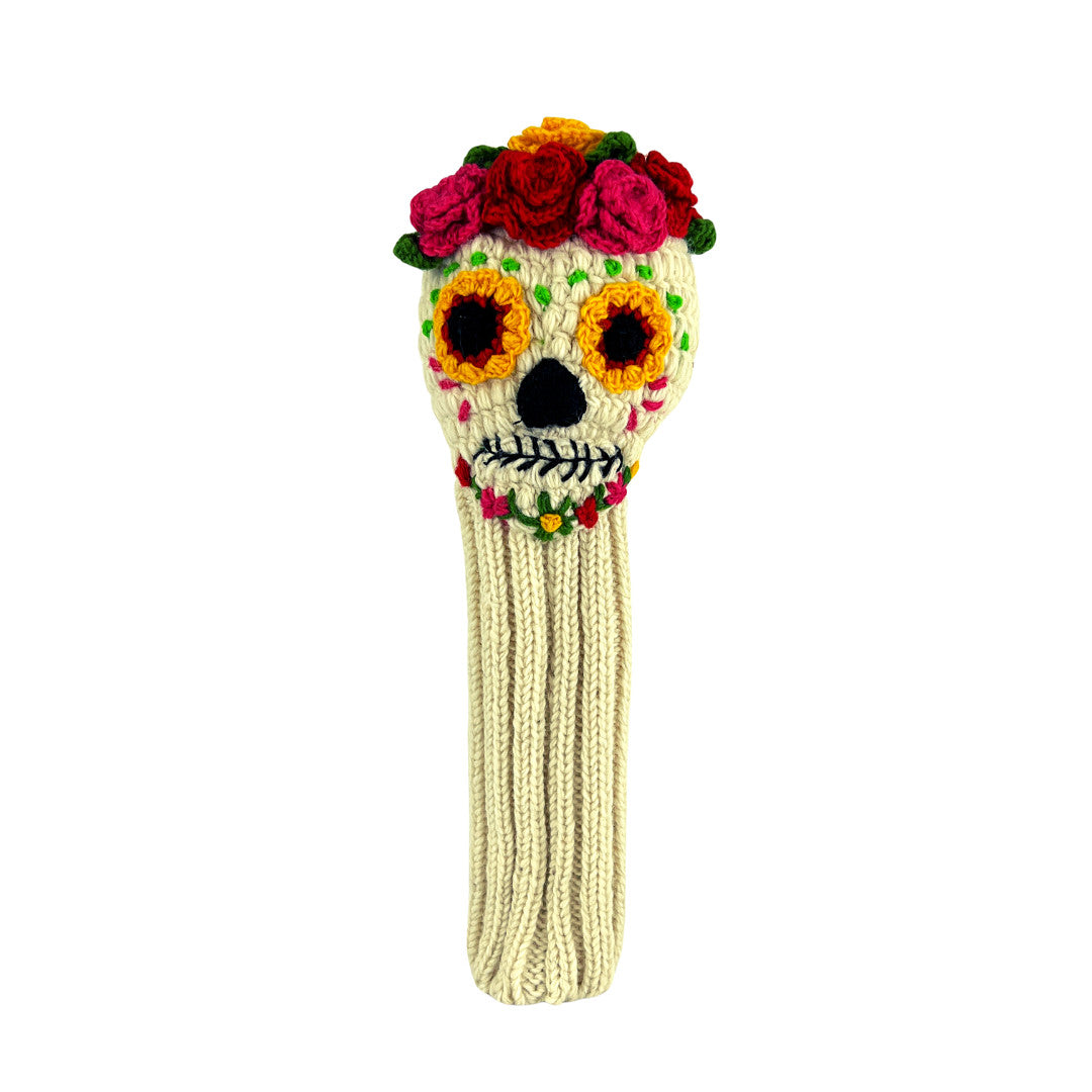 Golf Driver Headcover Knit Wool Skull Design Water & Stain Resistant Fits 460cc