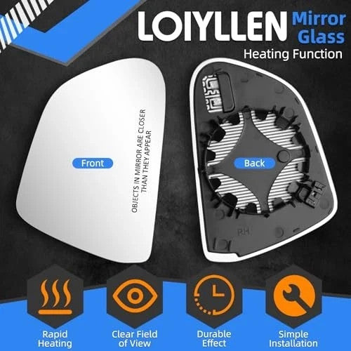 Passenger Side Mirror Replacement for Tesla Model 3 Heated Glass - Right
