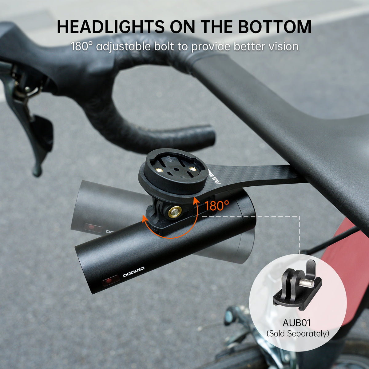 Bike Computer Mount Carbon Fiber Front Handlebar Compatible with Garmin