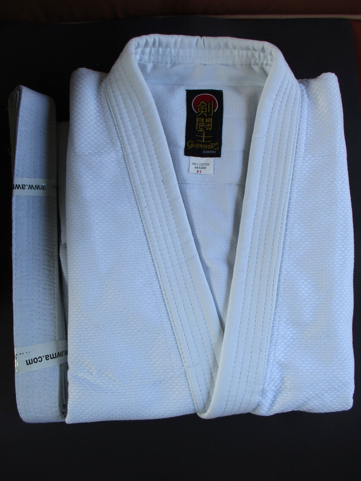 ProForce Gladiator Judo Uniform White Size 5 Traditional Drawstring Cotton