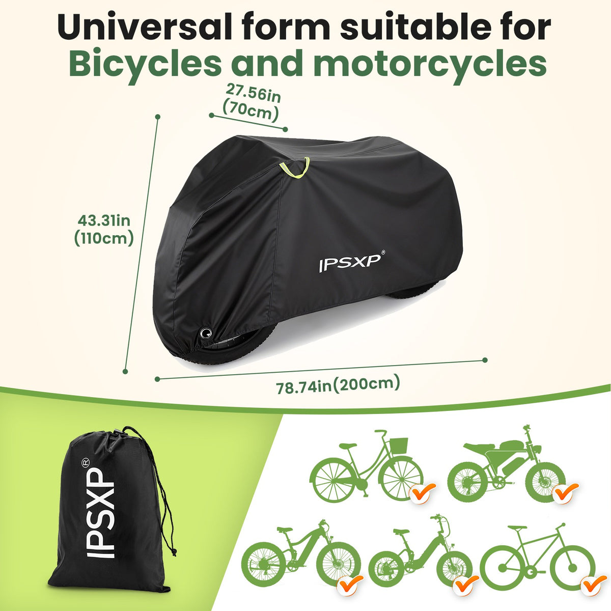 Heavy Duty Waterproof Mountain Bike Cover - Outdoor Bicycle Protector for 1 Bike