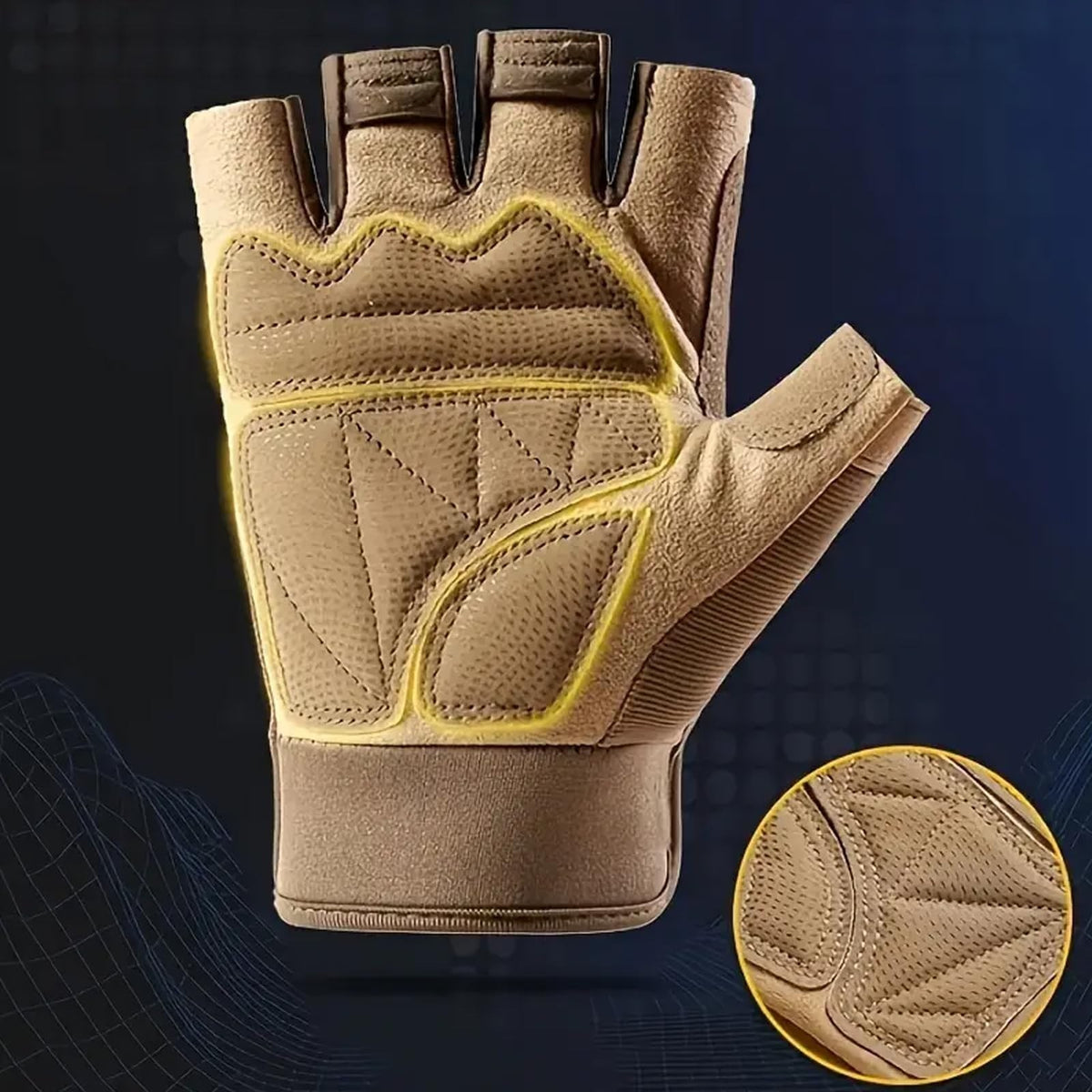 Tactical Half Finger Gloves with Anti-Slip Grip for Outdoor & Sports