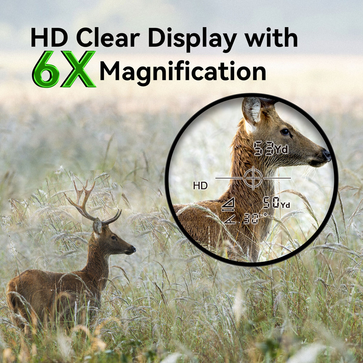 Laser Rangefinder for Hunting and Archery Up to 800 Yards with Angle & 6X Magnification