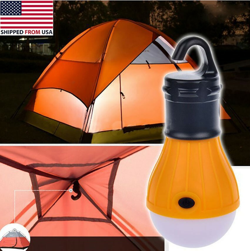 Portable LED Camping Lantern Light Bulb Hanging Tent Light 100 Lumens