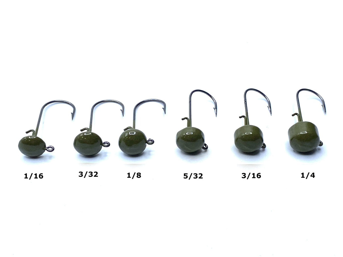Fishing Jig Heads Toadstool Ned Rig Shroomz Style with Black Nickel Hooks