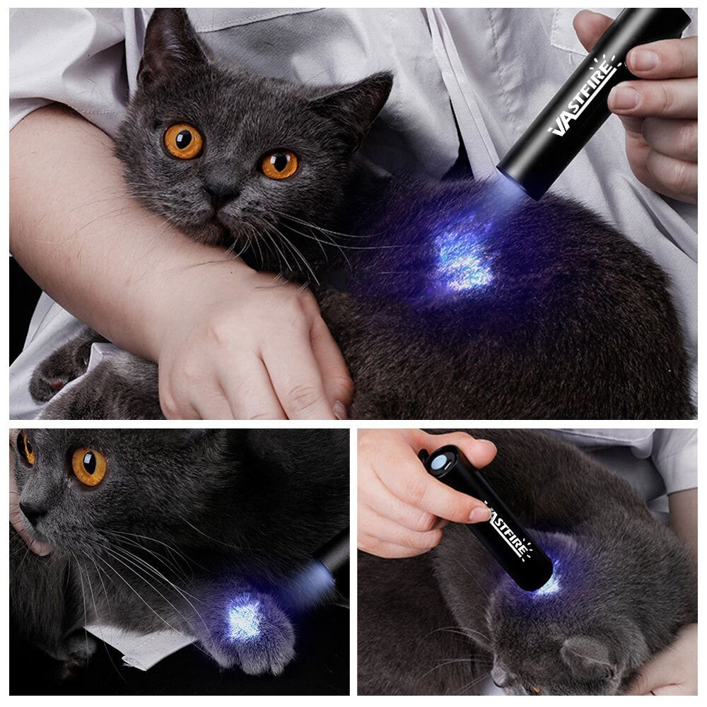 365nm UV Handheld Blacklight Torch LED Flashlight USB Rechargeable