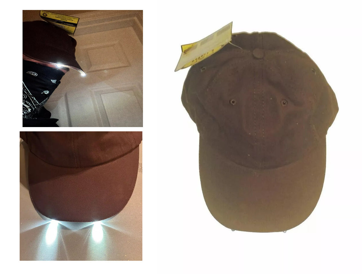 LED Light-Up Baseball Hat Cap with Built-in Brim for Camping Hiking