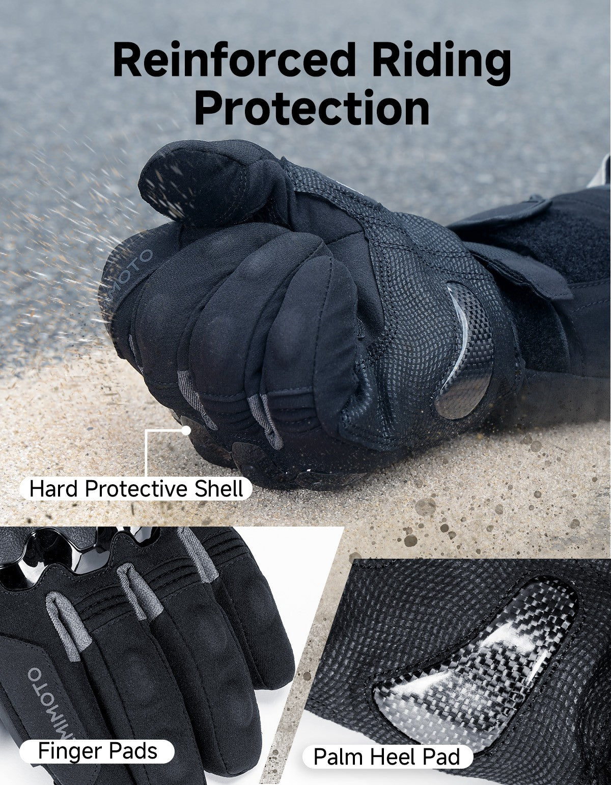 Heated Riding Gloves Winter Warm Rechargeable Touchscreen Gloves for Motorcycle, ATV, UTV