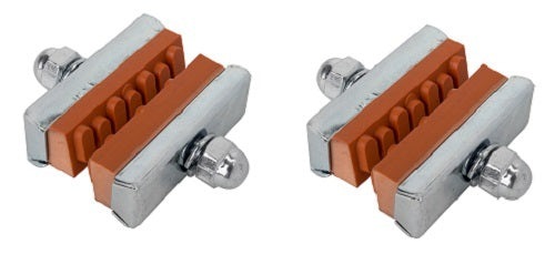 4 Pack Bicycle Brake Pads - Retro Red, Compatible with Most Caliper Brakes