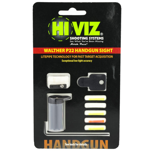 HiViz Front Sight for Walther P22 & P22Q Red Fiber Optic Replacement