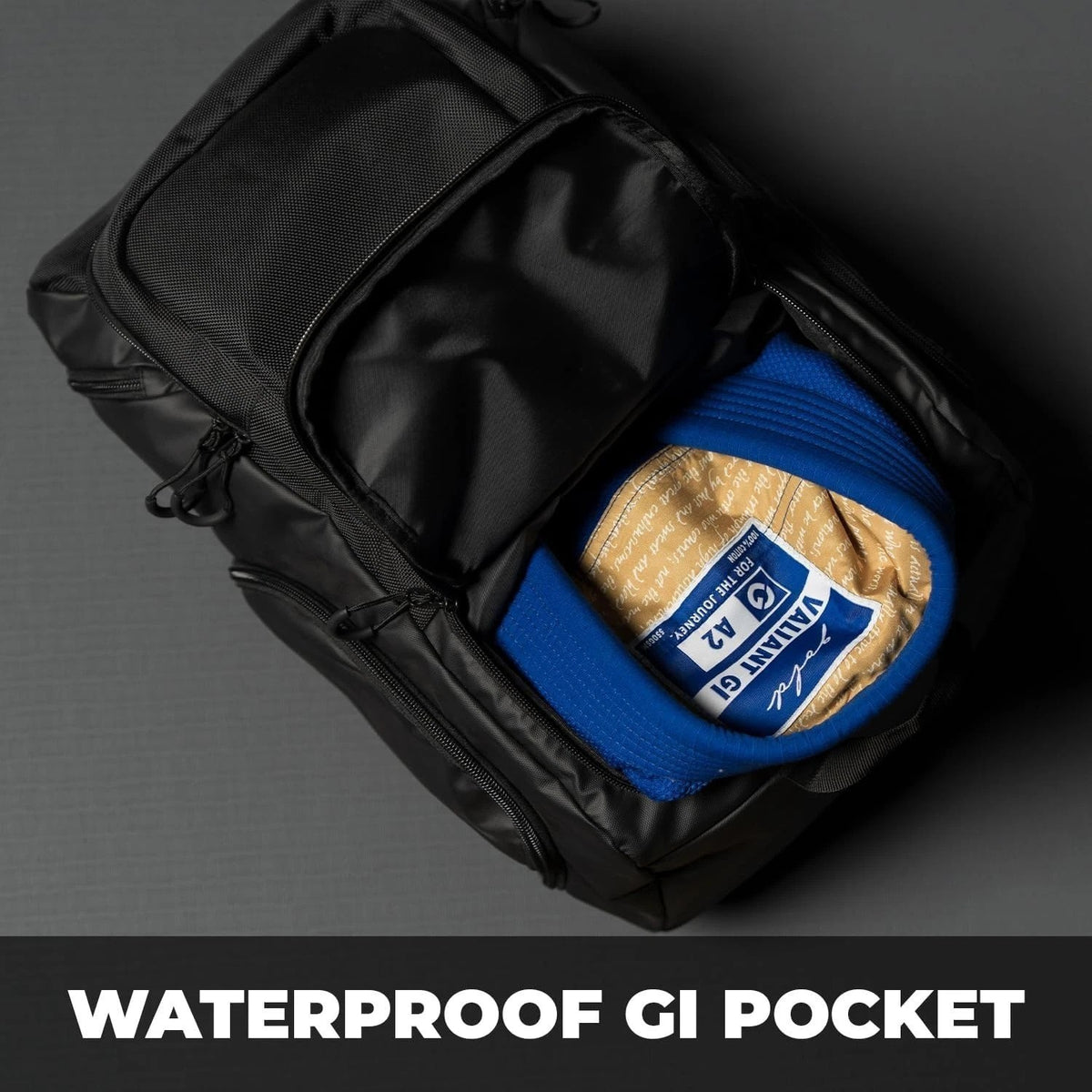 Waterproof Jiu Jitsu Training Backpack with Gi Pocket - Heavy Duty Gear Bag