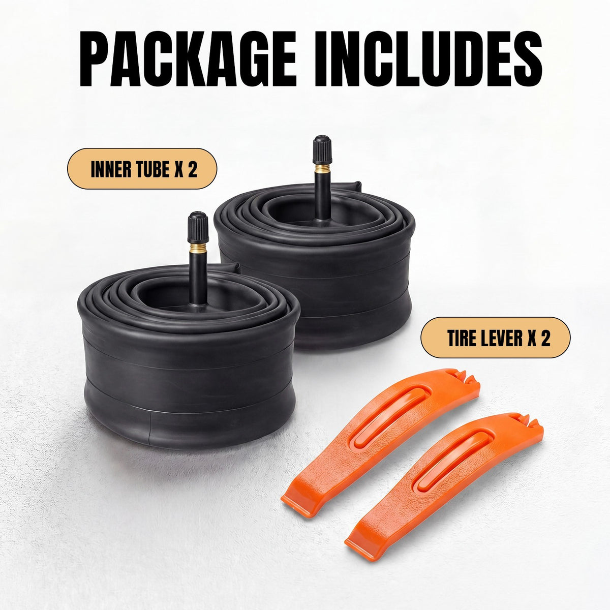 2 Pack 24x1.75-2.125 Bike Inner Tubes with Schrader Valve for City & Commuter Bikes