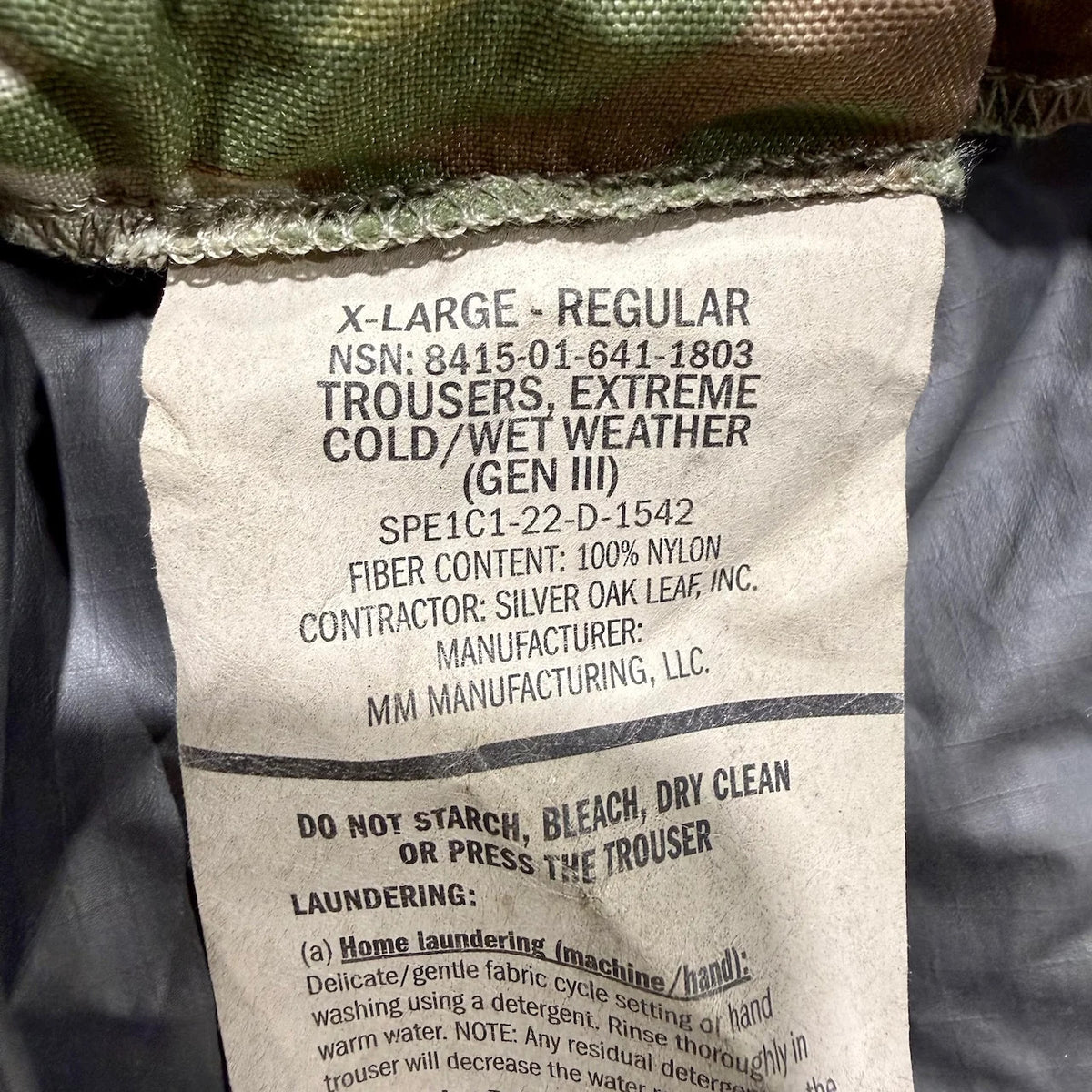 Military ECWCS Level 6 Pants Regulate Cold Weather OCP Camouflage