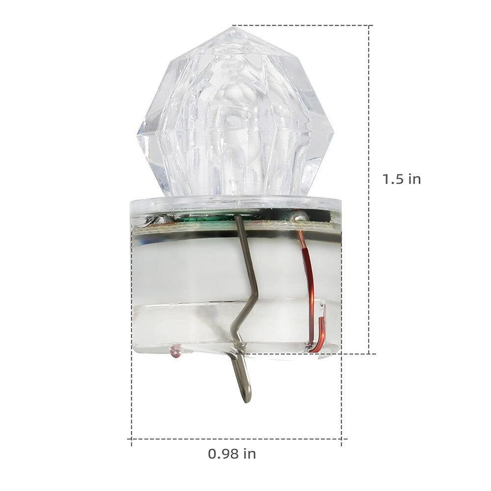Deep Drop Underwater Fishing LED Flash Light Set - White, 10 Pcs