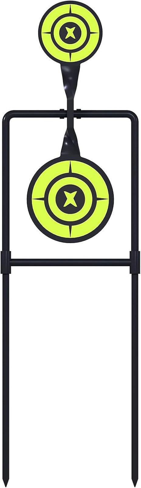 Heavy Metal Double Spinner Shooting Targets - Auto Reset, 3/8" Thick, Durable for Handgun & Rifle Practice