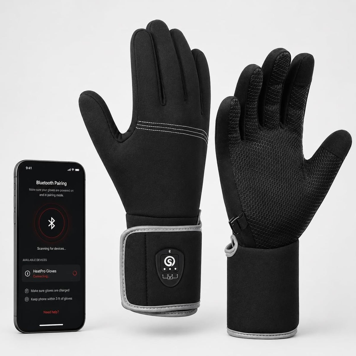 Bluetooth Heated Glove Liners for Men Women Winter Hand Warmers Rechargeable
